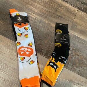 Halloween Candy Corn Knee Socks - Orange, Black, and White